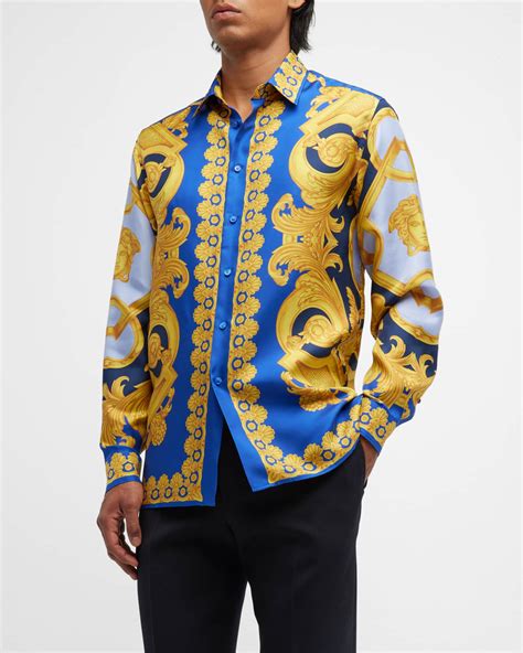 silk shirt mens versace style|versace silk shirt vintage.